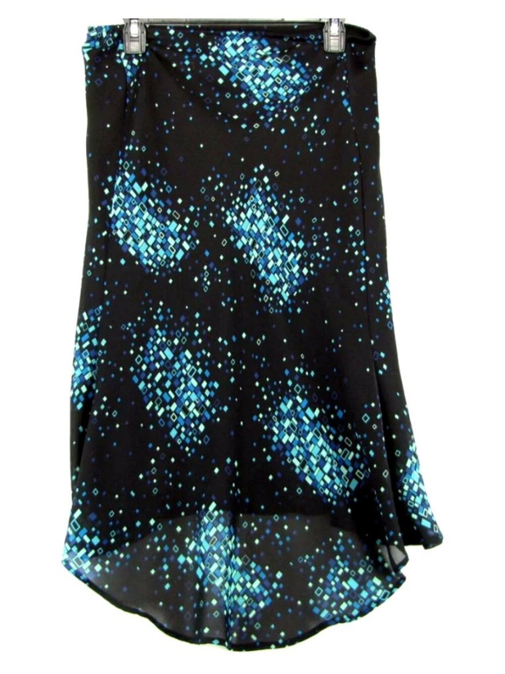 SALE! Abstract Flare Ruffle Black Blue Long Skirt - Picture 2 of 3